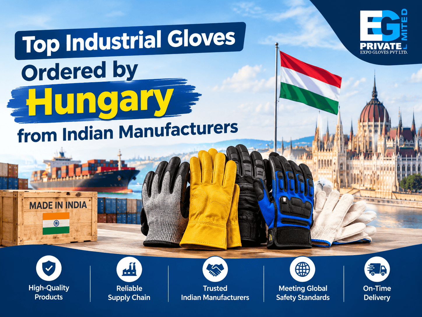 Top Industrial Gloves Ordered by Hungary from Indian Manufacturers